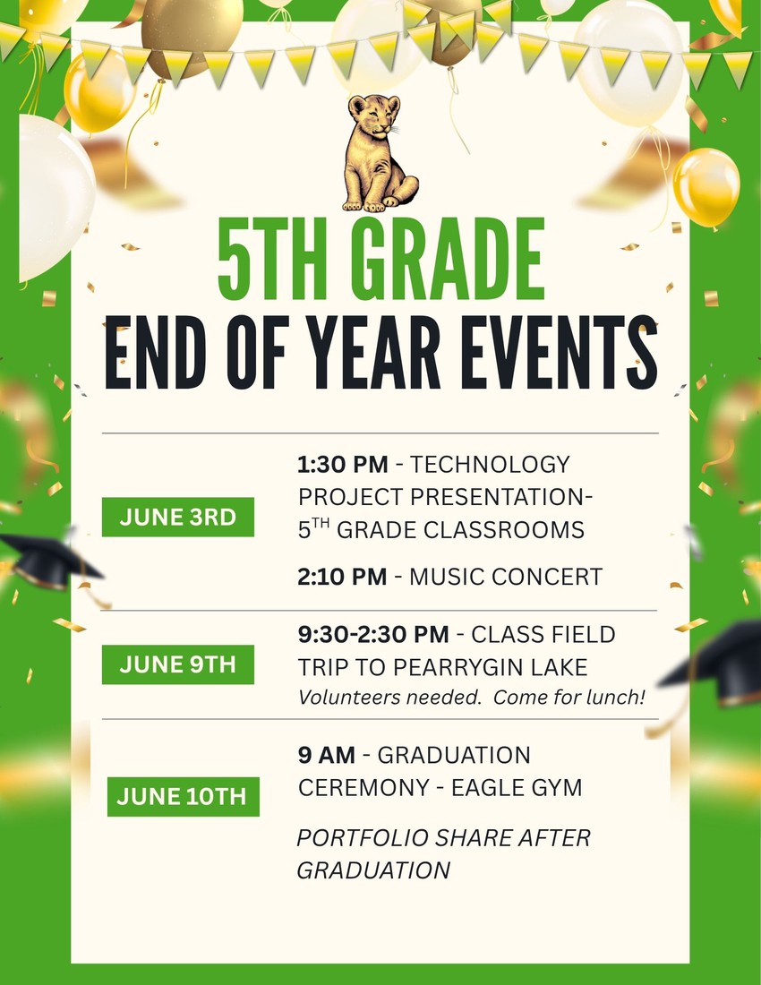 5th Grade EOY Events